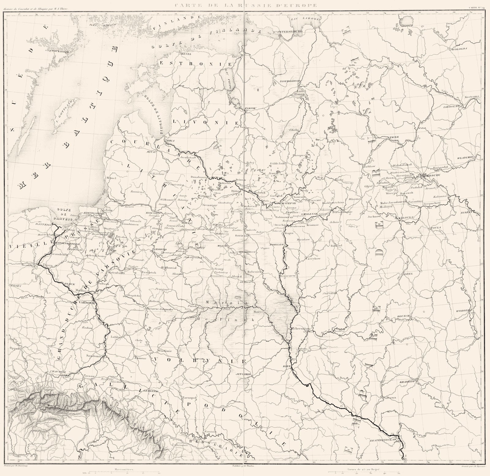 EAST EUROPE.Estonia Latvia Lithuania Poland Russia Belarus Russie 1859 old map